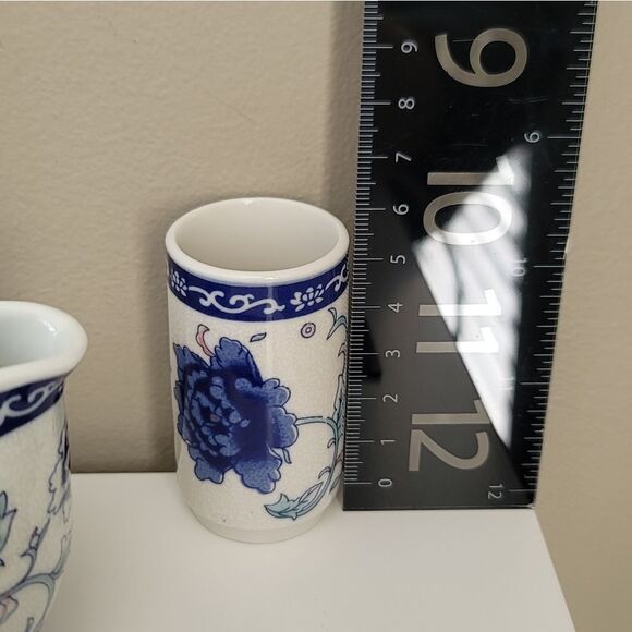 Oriental Asian Blue Floral Tea Creamer Cups Set #1141 - Picture 16 of 16